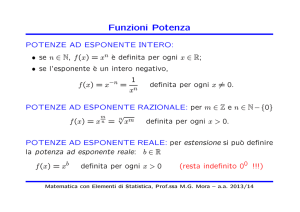 Funzioni Potenza - Dipartimento di Matematica