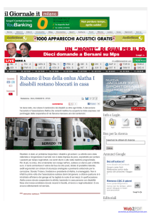 Rubano il bus della onlus Alatha I disabili restano bloccati in casa