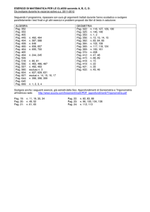 ESERCIZI DI MATEMATICA PER LE CLASSI seconde A, B, C, D. Da