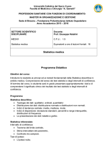 Statistica medica Programma Didattico