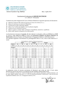 POLITECNICO DI BARI Dipartimento di Ingegneria Elettrica e dell