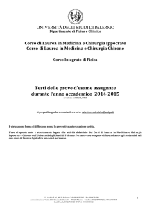 Testi delle prove d`esame assegnate durante l`anno accademico 2014