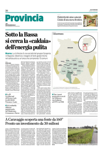 Sotto la Bassa si cerca la «caldaia» dell`energia pulita