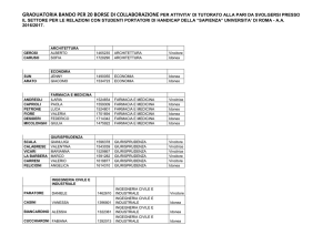 graduatoria 20 borse collaborazione