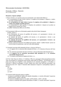 Domanda e Offerta - Elasticità