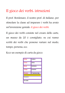 Il gioco dei verbi: istruzioni