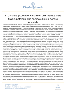 Il 10% della popolazione soffre di una malattia della tiroide