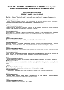 PROGRAMMA SVOLTO DI LINGUA FRANCESE