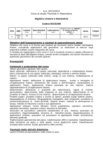 Algebra lineare con esercitazioni - Università degli Studi dell`Insubria