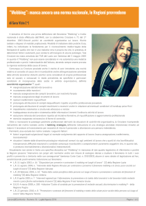 Lavoro e confronto - “Mobbing”: manca ancora una norma nazionale