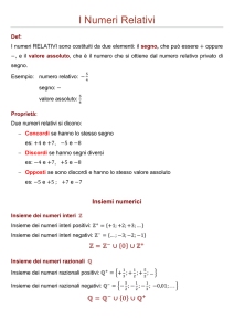 I Numeri Relativi