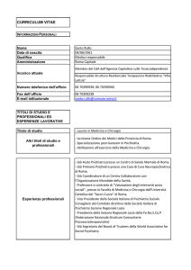 curriculum vitae - Agenzia Capitolina sulle Tossicodipendenze