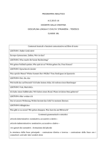 Contenuti lessicali e funzioni comunicative sul libro di testo