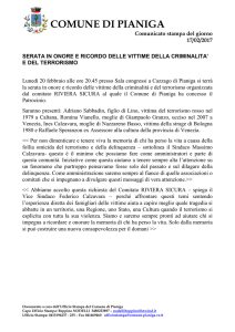 Serata in onore e ricordo delle vittime della