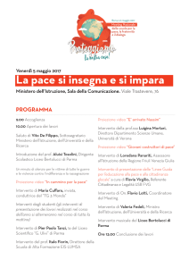 La pace si insegna e si impara