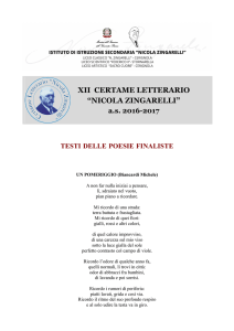Le poesie finaliste - "N. Zingarelli"
