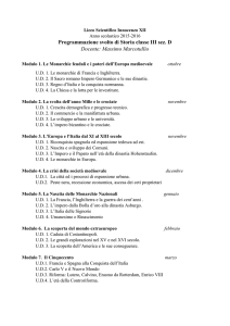 Programmazione svolto di Storia classe III sez. D Docente: Massimo