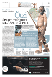 siamo tutti nipotini dell`uomo di ghiaccio