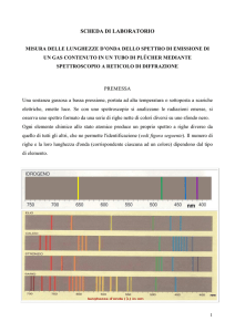 scheda di laboratorio misura delle lunghezze d`onda di uno spettro