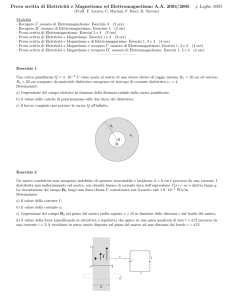 Testo e soluzioni del compito di Elettricità e Magnetismo ed