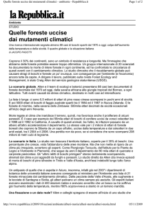 Quelle foreste uccise dai mutamenti climatici
