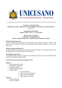FACOLTÀ DI ECONOMIA CORSO DI LAUREA TRIENNALE IN