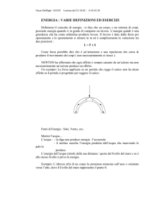 ENERGIA : VARIE DEFINIZIONI ED ESERCIZI