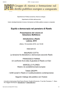 Equità e democrazia nel pensiero di Rawls