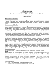 Analisi Numerica - Matematica e Informatica