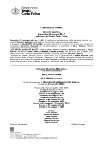 Il comunicato stampa - Teatro Carlo Felice
