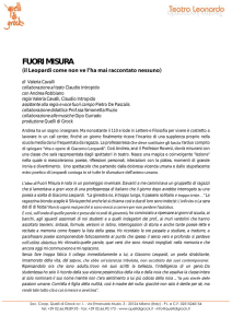 Fuori misura (il Leopardi come non ve l`ha mai raccontato nessuno)