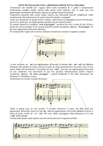 NOTE DI PASSAGGIO NELL`ARMONIZZAZIONE DI UNA MELODIA