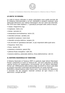unità di misura e il sistema nazionale di taratura
