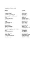 Da pubblicare ottobre 2015