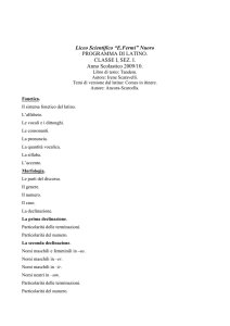 Liceo Scientifico “E.Fermi” Nuoro PROGRAMMA DI LATINO