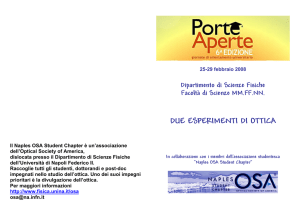 DUE ESPERIMENTI DI OTTICA