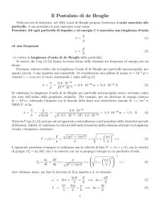 Il Postulato di de Broglie