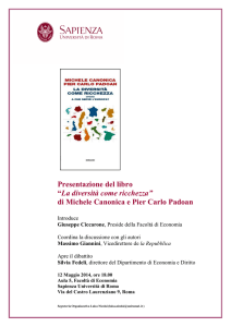 Presentazione del libro “La diversità come ricchezza” di Michele