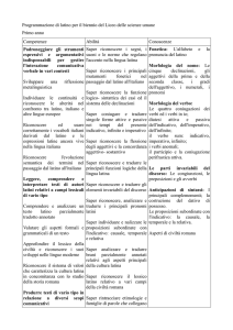 Programmazione di latino per il biennio del liceo delle scienze umane