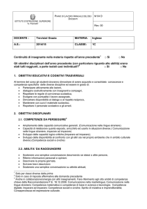 DOCENTE : Trevisiol Grazia MATERIA: Inglese A.S.: 2014/15