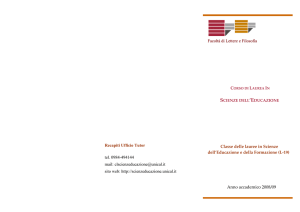 Recapiti Ufficio Tutor tel. 0984-494144 mail: clscienzeducazione