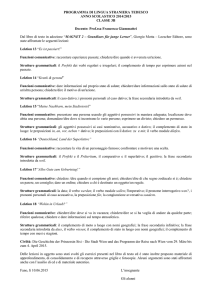 PROGRAMMA DI LINGUA STRANIERA TEDESCO ANNO