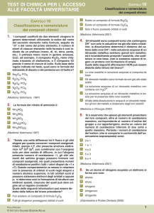 tESt Di CHiMiCa PER l`aCCESSo allE FaColtà UNiVERSitaRiE