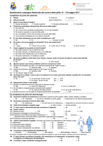 Questionario campagna Nazionale del cancro della