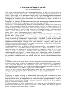 Classi e stratificazione sociale