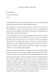VI Domenica di Pasqua (1 maggio 2016)