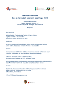 Le funzioni statistiche dopo la riforma delle autonomie locali (legge
