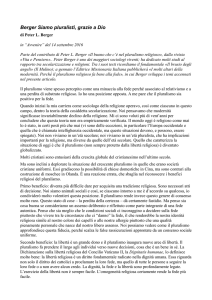 Siamo pluralisti, grazie a Dio