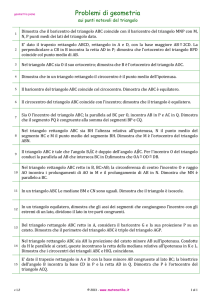 Problemi sui punti notevoli di un triangolo