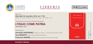 l`esilio come patria - Università Cattolica del Sacro Cuore